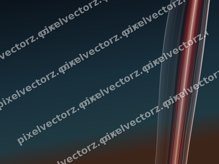 Abstract glass arc in yellow and red