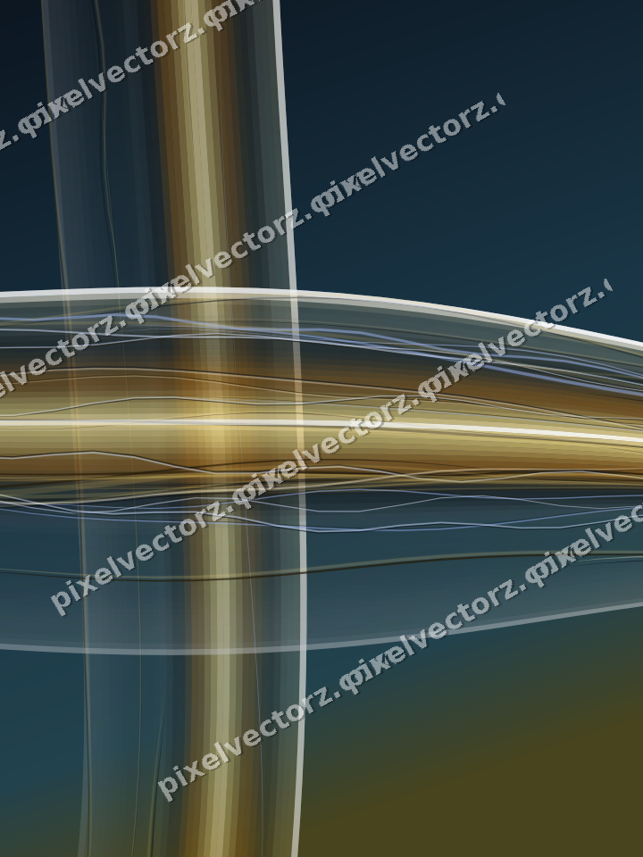 Abstract glass arc in amber and grey