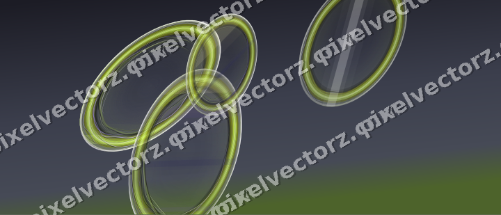 Abstract glass arc in purple and lime