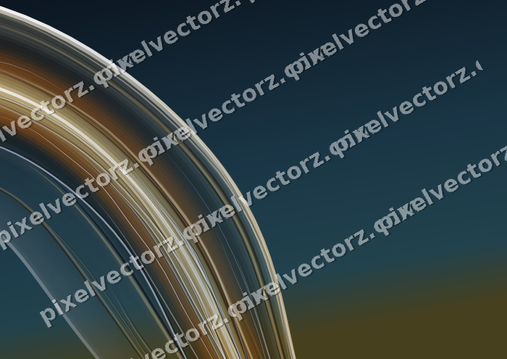 Abstract glass arc in amber and dark teal