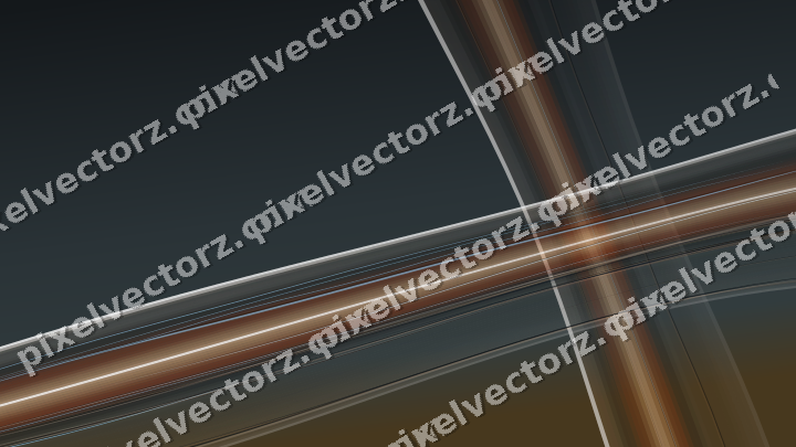 Abstract glass arc in blue and orange