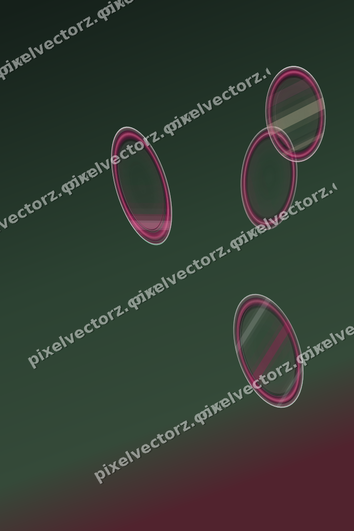 Abstract glass arc in dark pink and green