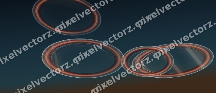 Abstract glass arc in red and orange