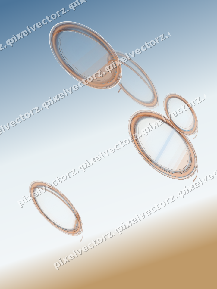 Abstract glass arc in blue and orange
