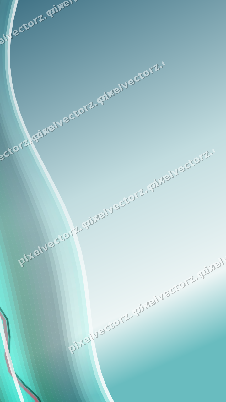 Abstract glass arc in cyan and teal