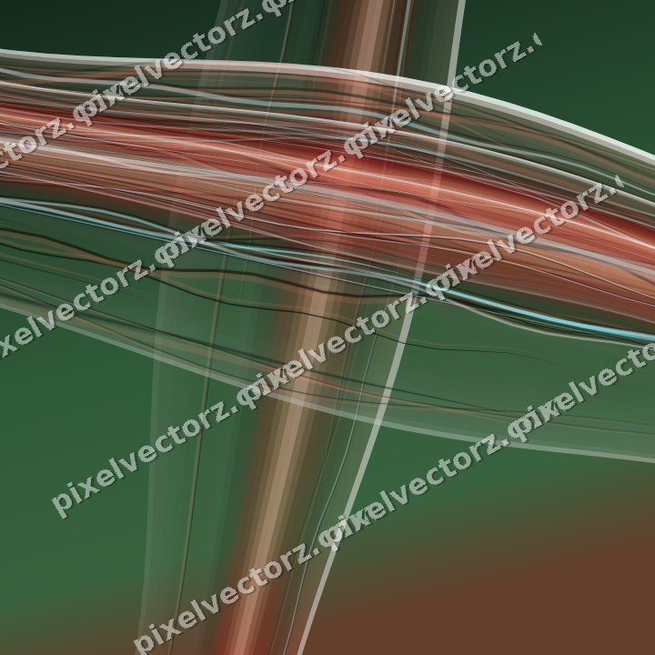 Abstract glass arc in dark green and red