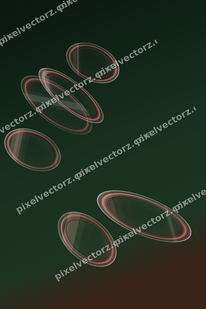 Abstract glass arc in red and dark green