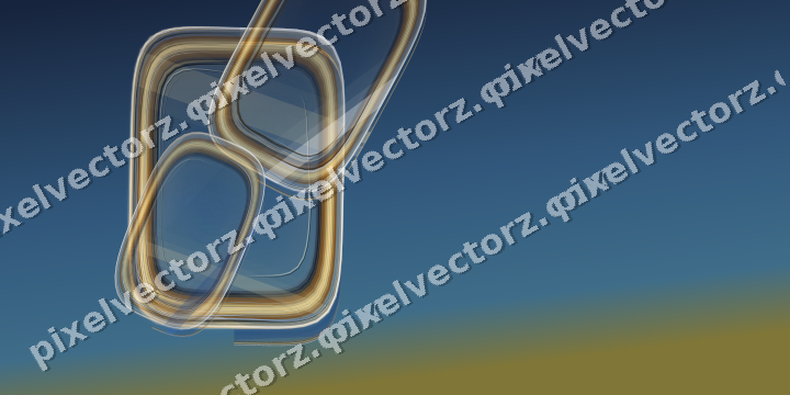 Abstract glass arc in dark blue and amber