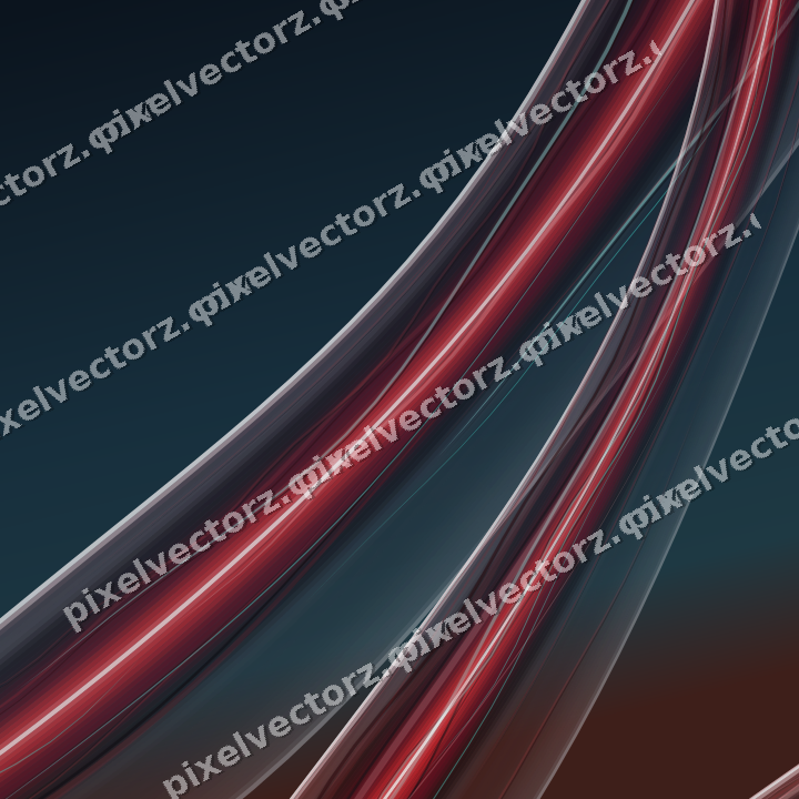 Abstract glass arc in dark green and red