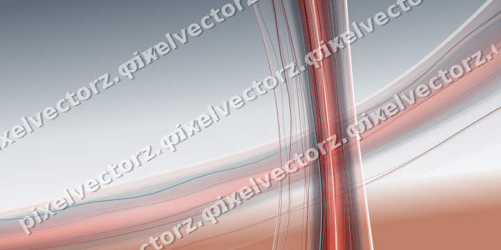 Abstract glass arc in red and pale amber