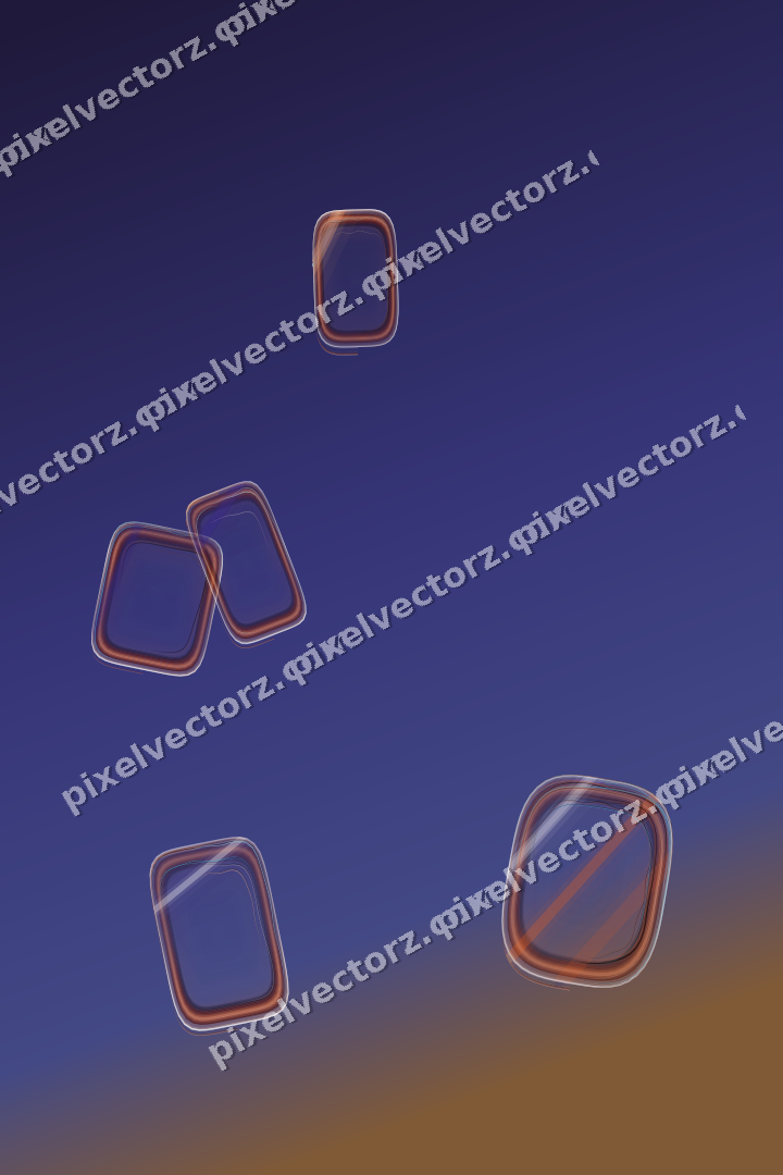 Abstract glass arc in orange and blue