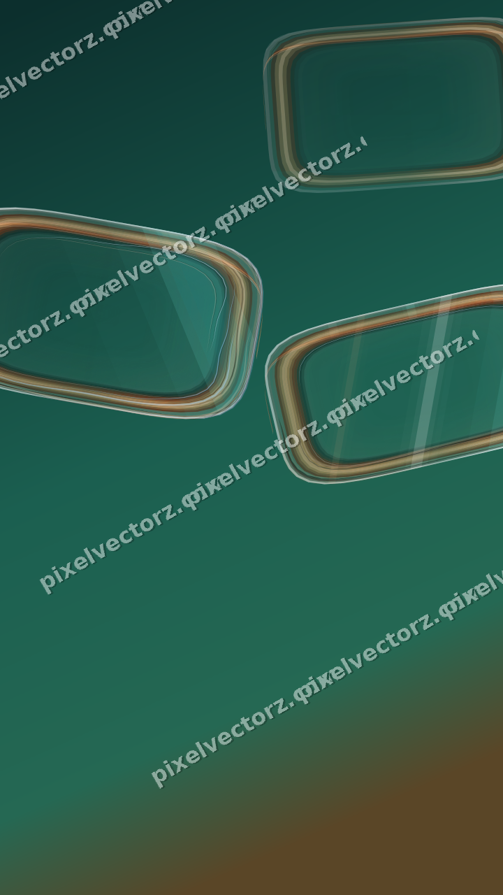 Abstract glass arc in orange and teal