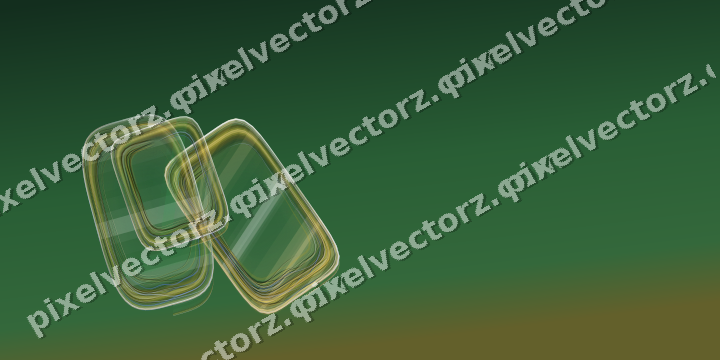Abstract glass arc in dark green and amber