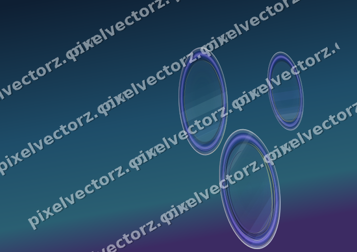 Abstract glass arc in blue and cyan