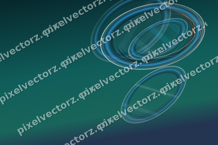 Abstract glass arc in teal and pale cyan