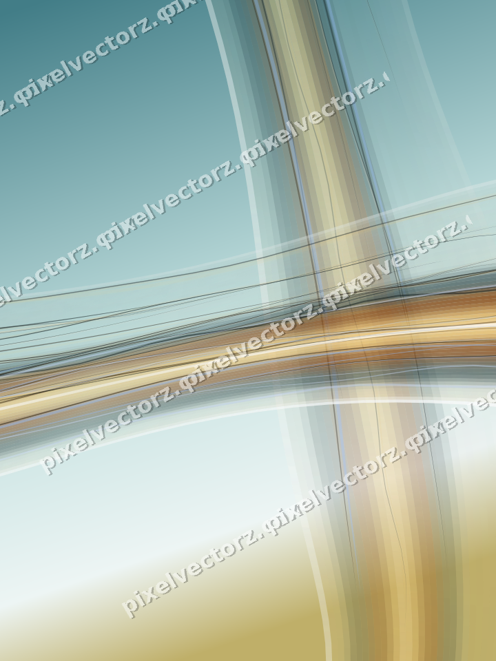 Abstract glass arc in amber and dark teal