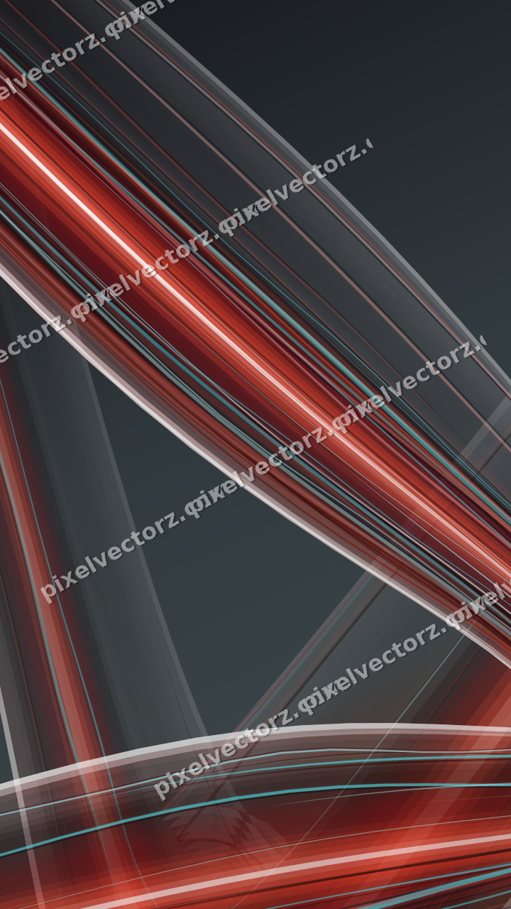 Abstract glass arc in red and pale amber