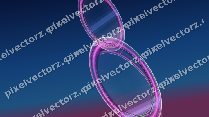 Abstract glass arc in purple and blue