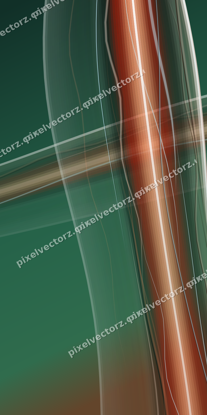 Abstract glass arc in dark green and orange