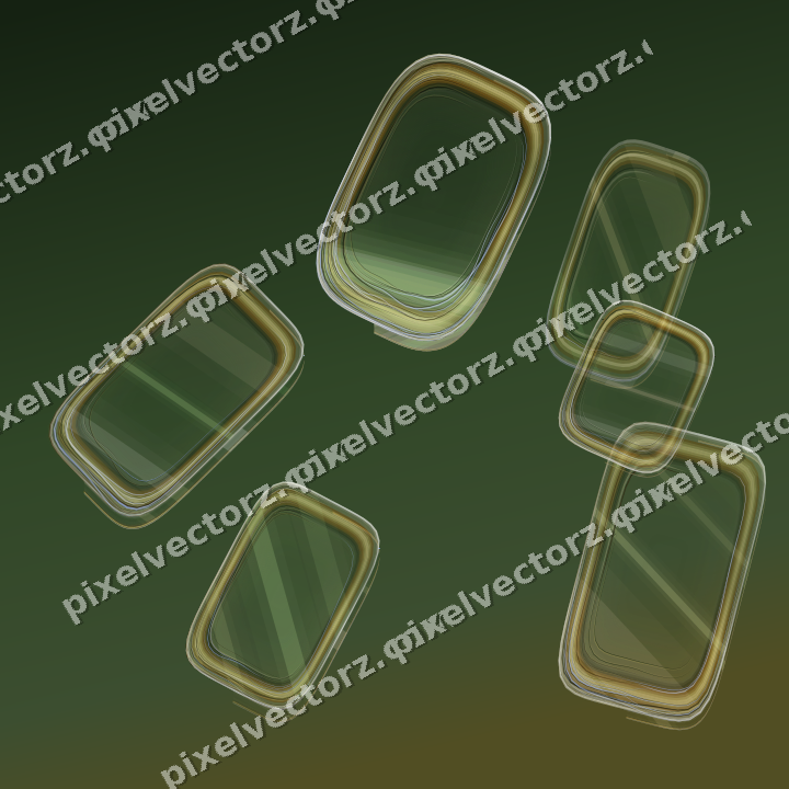 Abstract glass arc in lime and yellow