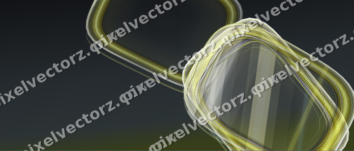 Abstract glass arc in yellow and grey