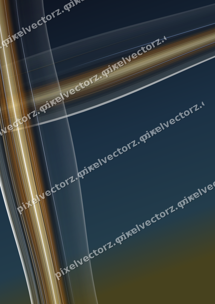 Abstract glass arc in dark blue and amber