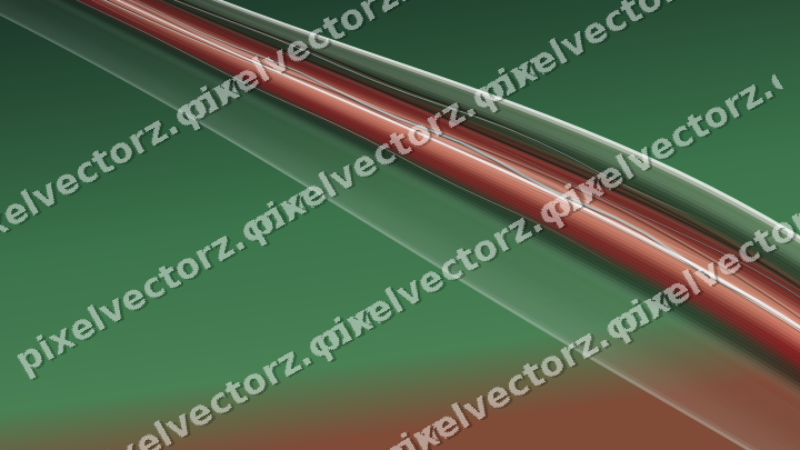 Abstract glass arc in red and dark green