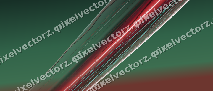 Abstract glass arc in dark green and red