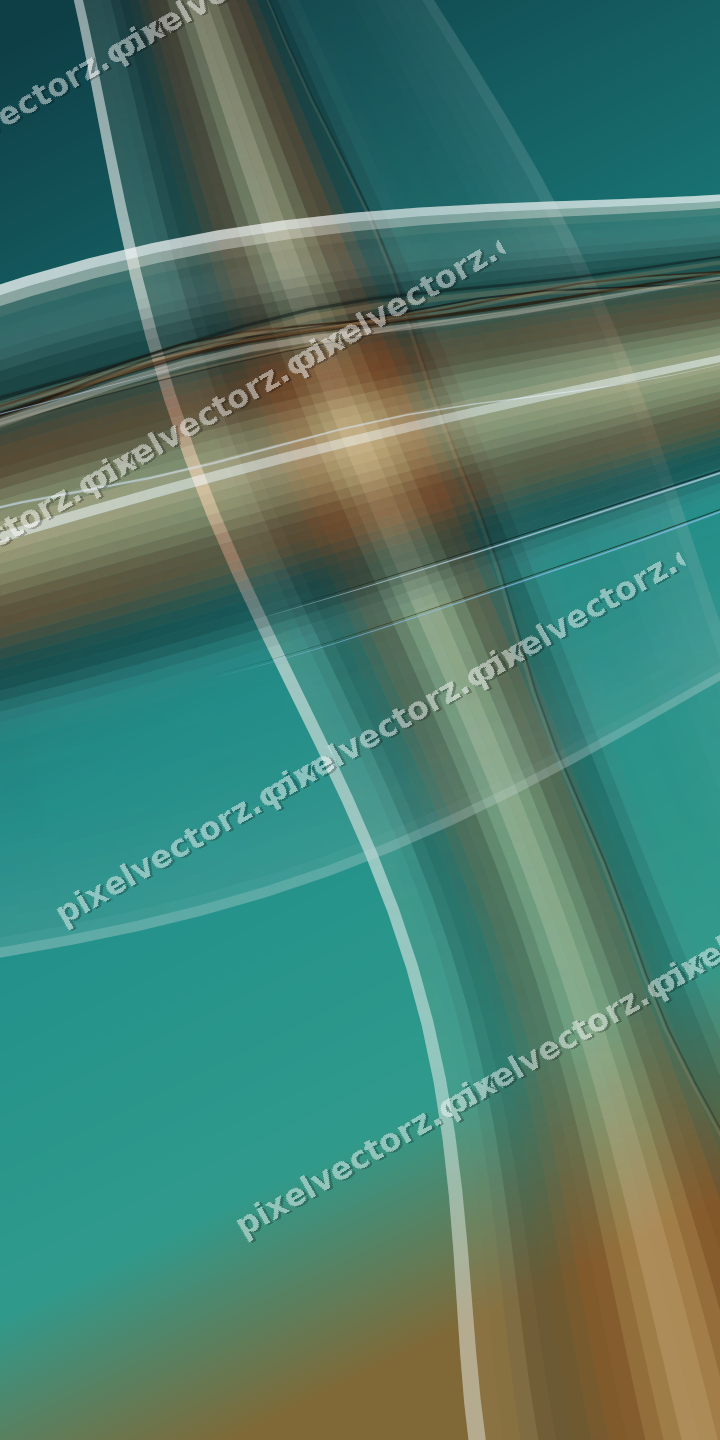 Abstract glass arc in dark teal and orange