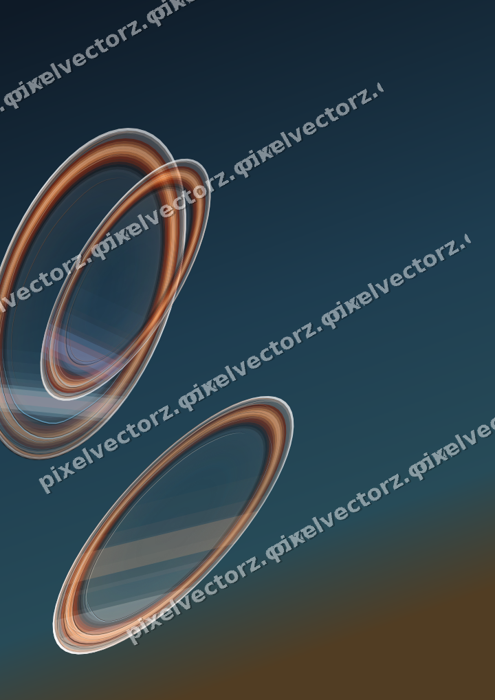 Abstract glass arc in blue and red