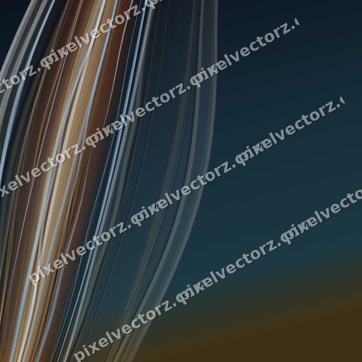 Abstract glass arc in dark blue and orange