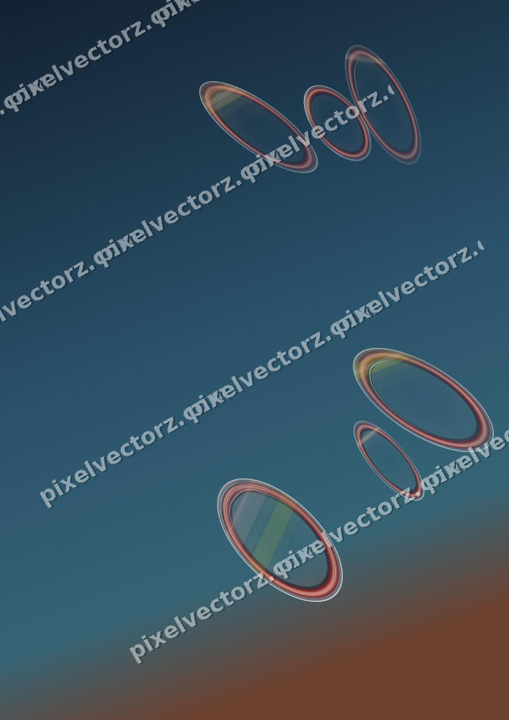 Abstract glass arc in yellow and red