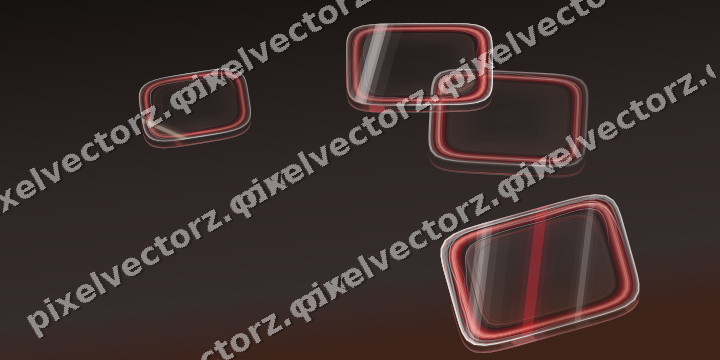 Abstract glass arc in red and pale amber