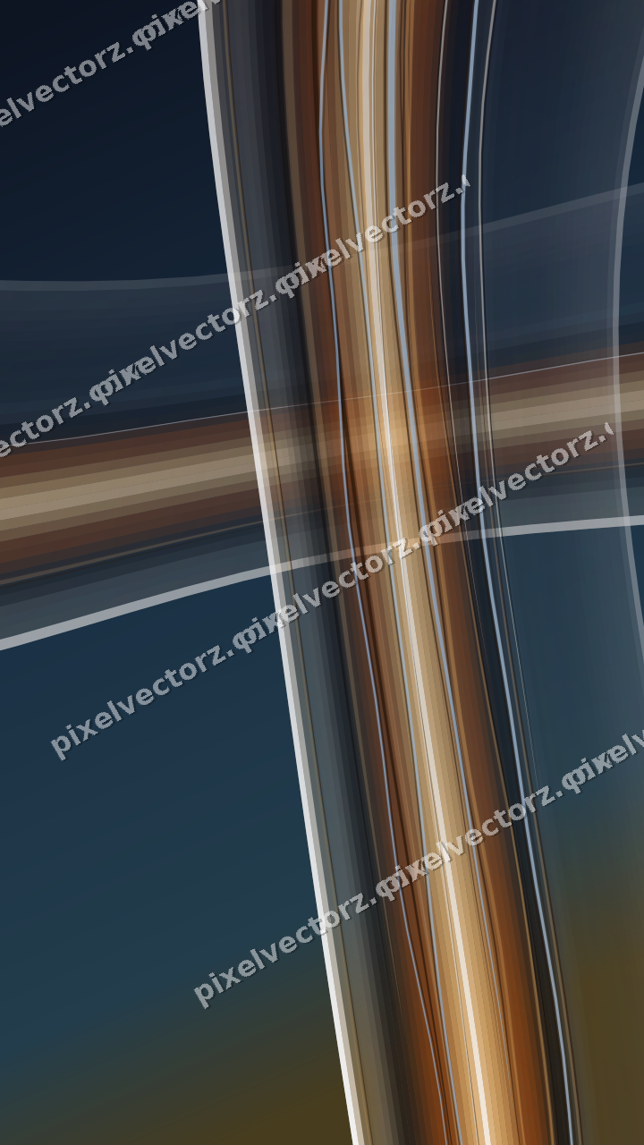 Abstract glass arc in dark blue and red