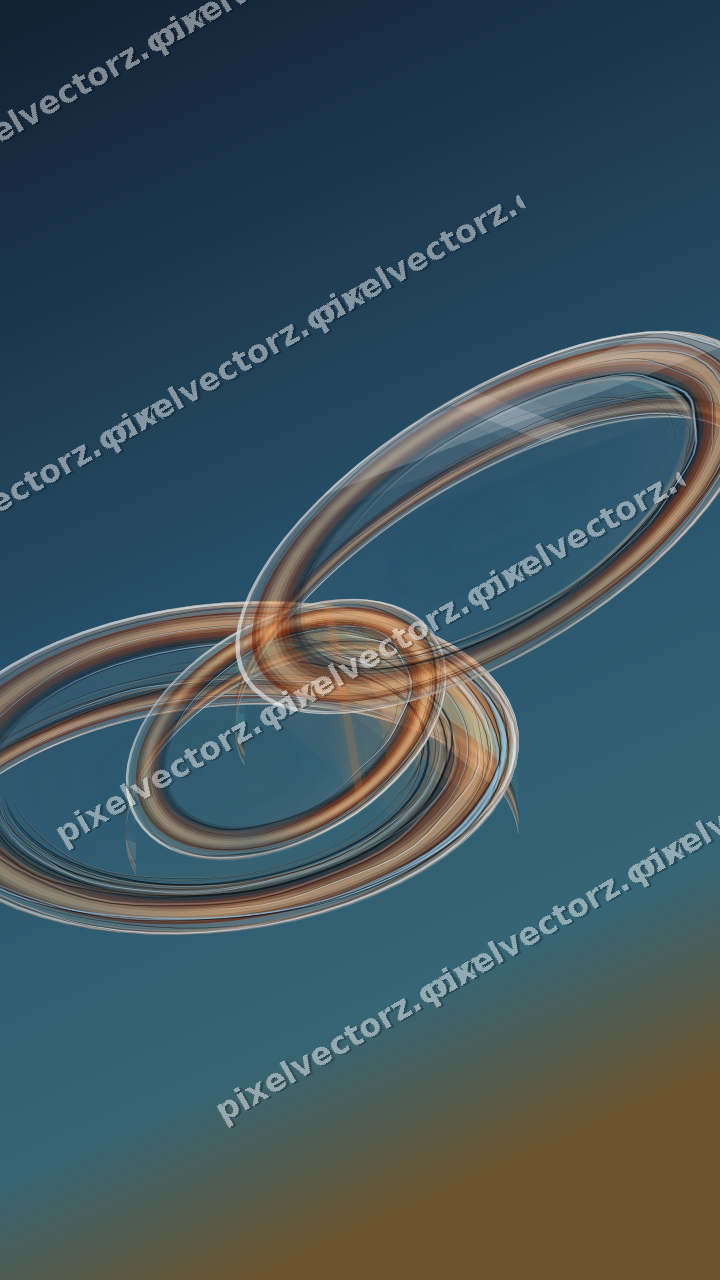Abstract glass arc in orange and teal