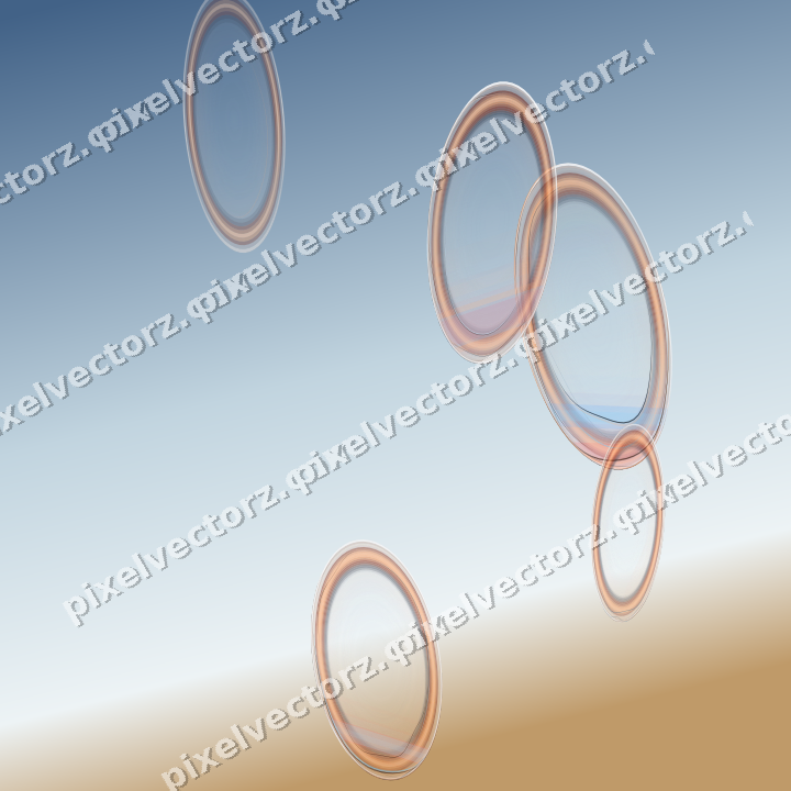 Abstract glass arc in blue and red