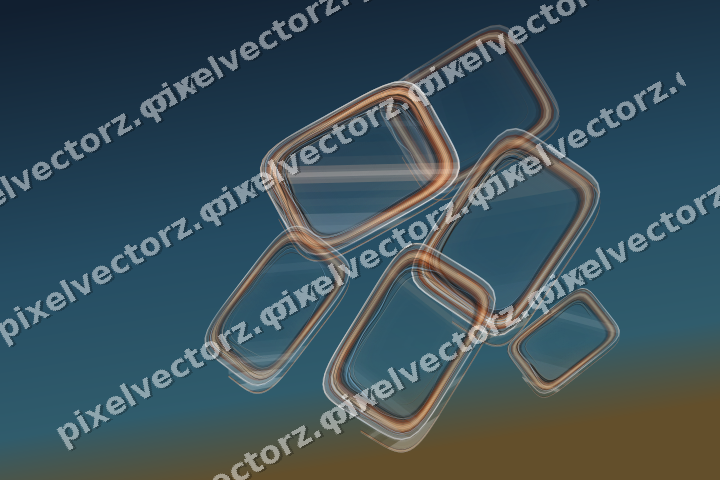 Abstract glass arc in blue and orange