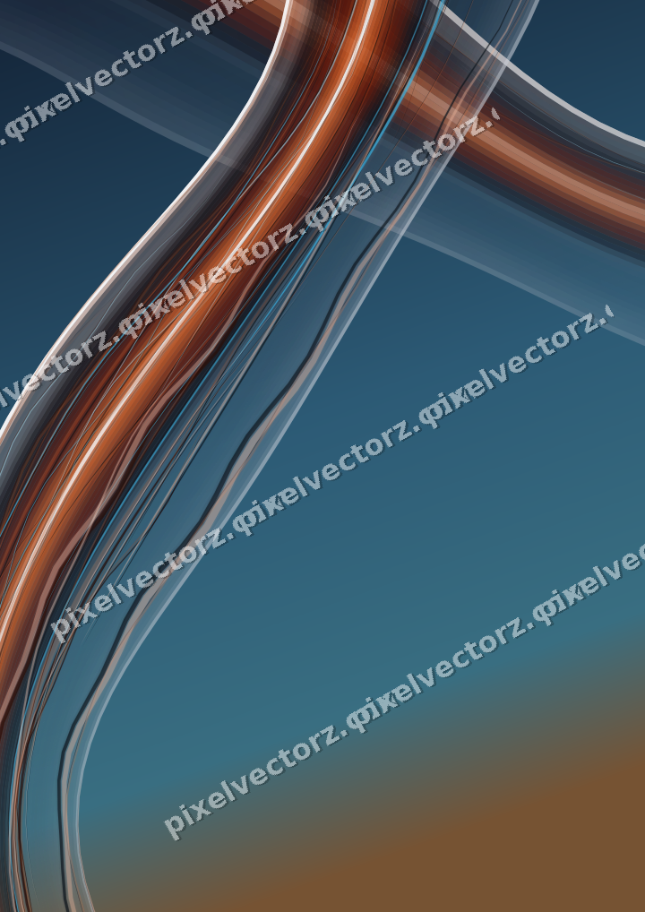 Abstract glass arc in orange and blue