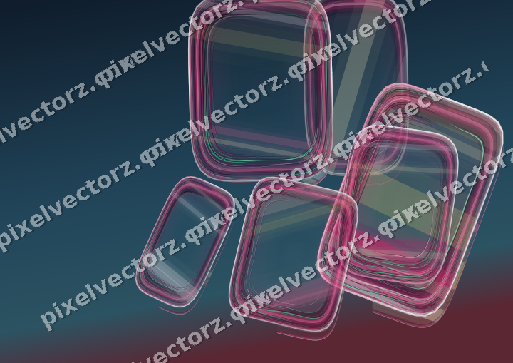 Abstract glass arc in dark pink and yellow