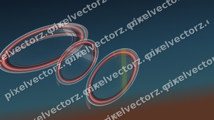 Abstract glass arc in yellow and red