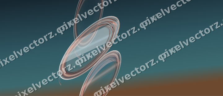 Abstract glass arc in orange and cyan