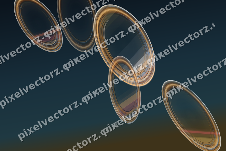 Abstract glass arc in orange and amber