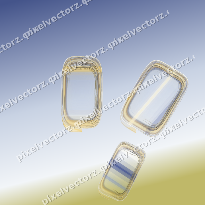 Abstract glass arc in amber and blue