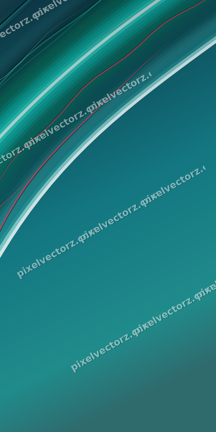 Abstract glass arc in cyan and teal