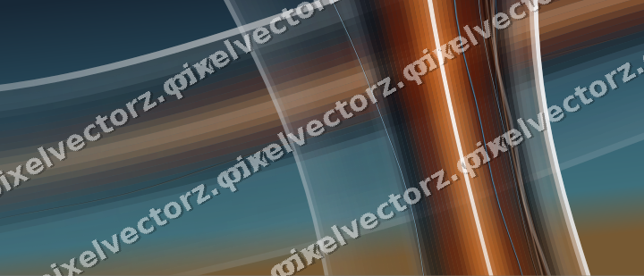 Abstract glass arc in blue and orange
