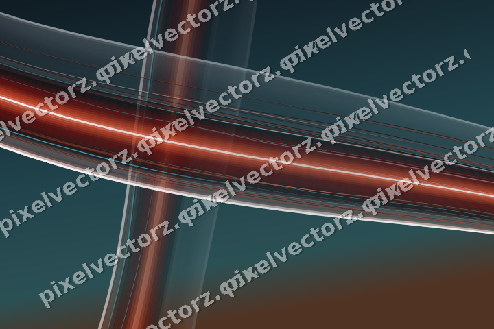 Abstract glass arc in cyan and red