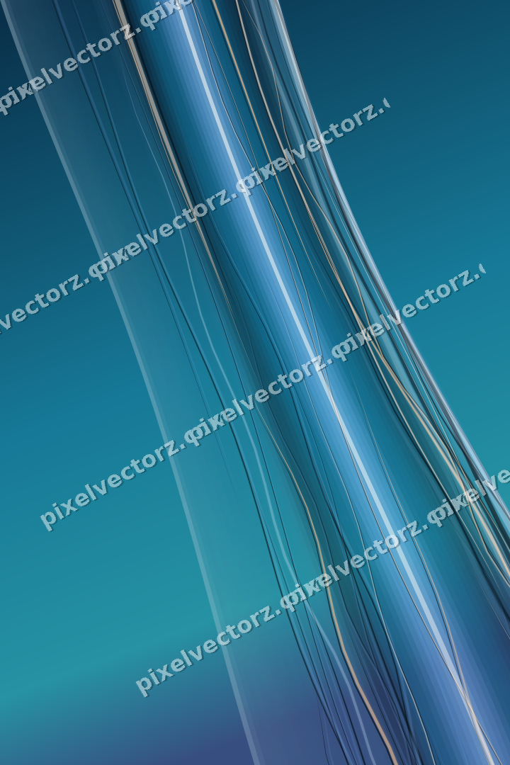 Abstract glass arc in cyan and blue