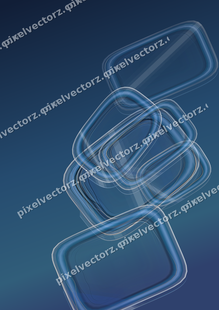 Abstract glass arc in dark blue and white