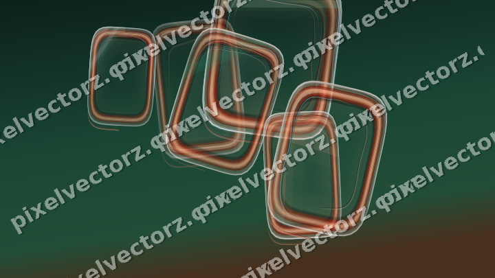 Abstract glass arc in dark green and orange