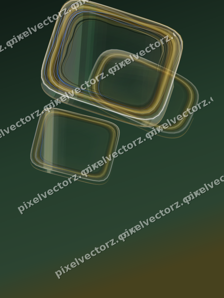 Abstract glass arc in dark green and amber